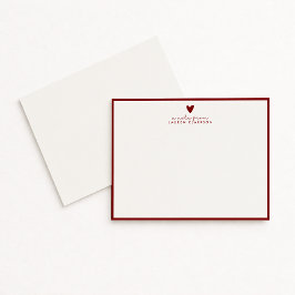 Red Heart Valentine’s Day Note Card Inbjudningar