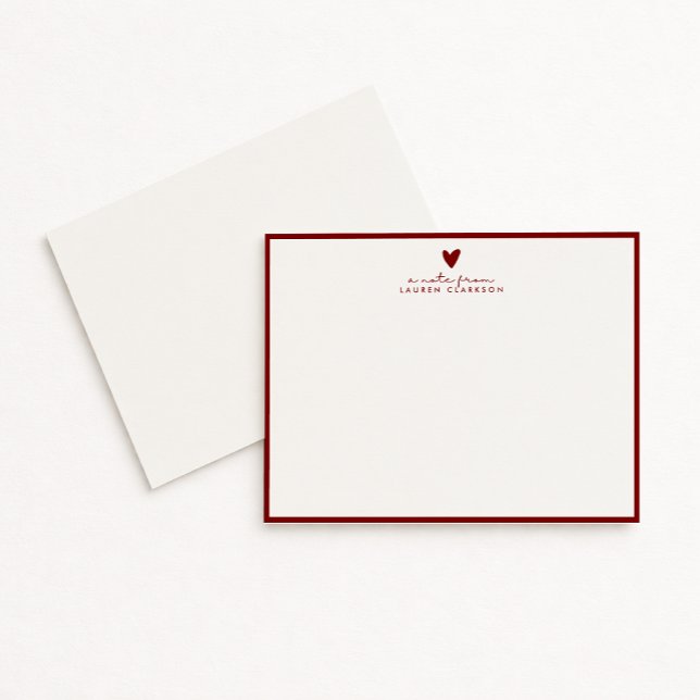 Red Heart Valentine’s Day Note Card Inbjudningar (Skapare uppladdad)