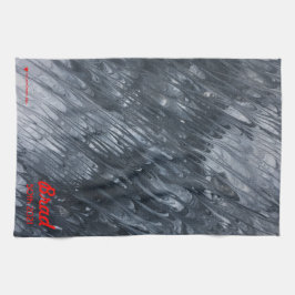 Red Heart White Black Minimal Garden Kit Kökshandduk