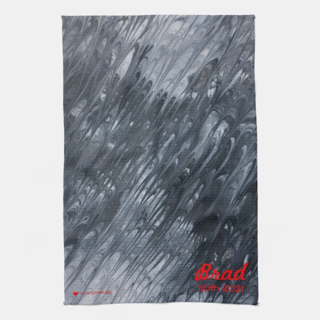 Red Heart White Black Minimal Garden Kit Kökshandduk (Vertikal)