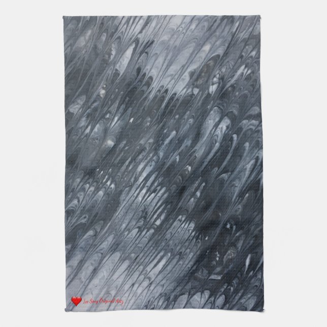 Red Heart White Black Minimal Original Garden Kökshandduk (Vertikal)