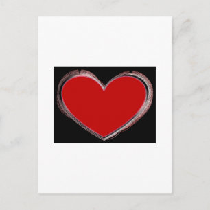 Red Heart White Pop Art Kärlek vykort