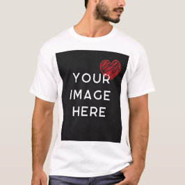 Red heart with personalize image t shirt