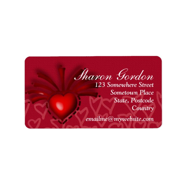 Red Heart Works Adressetikett (Framsidan)