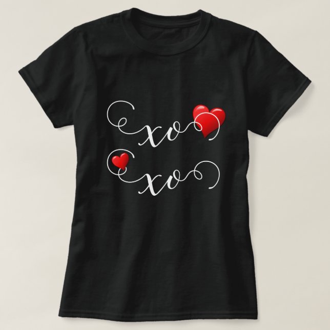 Red Heart XOXO T Shirt (Design framsida)