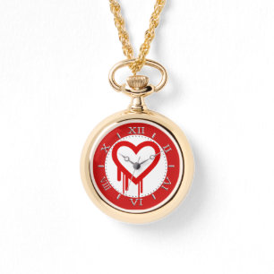 Red Heartbleed Kryp Logotyp Heart for Kärlek Dial Armbandsur