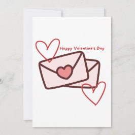 Red Hearth Happy Valentine's Day Inbjudningar