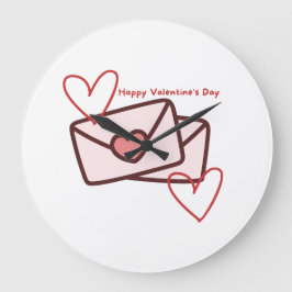 Red Hearth Happy Valentine's Day Stor Klocka