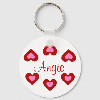 Red Hearts Anpassade Valentine Namn Keychain Nyckelring