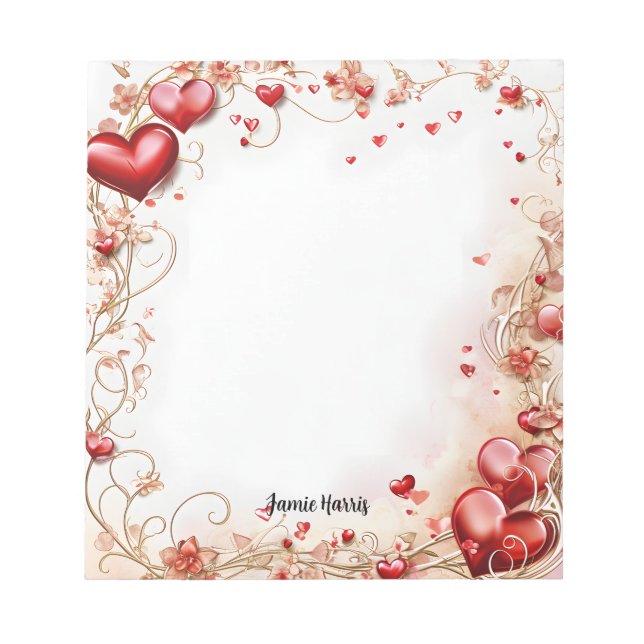 Red Hearts Anteckningsblock (Framsida)