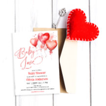 Red Hearts Baby Kärlek Valentine Baby Shower