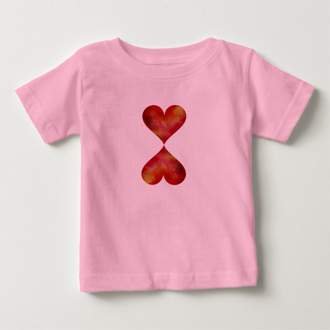 Red Hearts Baby Tutu Bodykostym, Rosa Tee (Framsida)