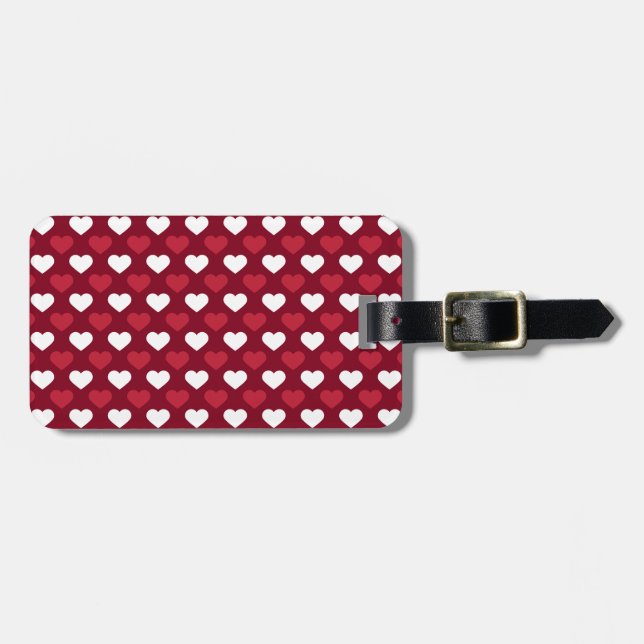 Red Hearts Bagagebricka (Horisontell Framsida)