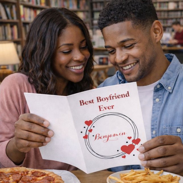 Red Hearts Best Boykompis Alla hjärtans dag Helgkort (Skapare uppladdad)