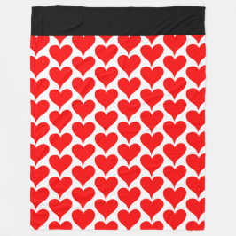 Red Hearts Black Mönster Fleecefilt