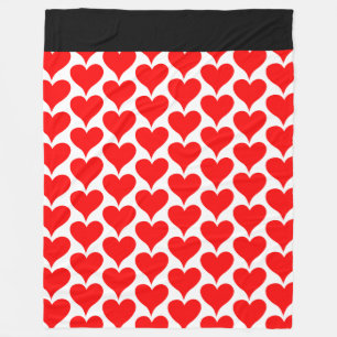 Red Hearts Black Mönster Fleecefilt