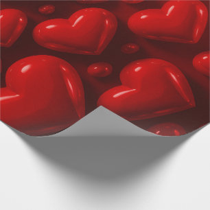 Red Hearts Bubble Mönster Presentpapper