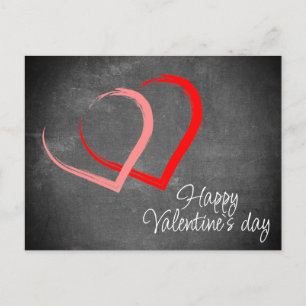 Red Hearts Chalkboard Lycklig Valentine's Day Helg Vykort