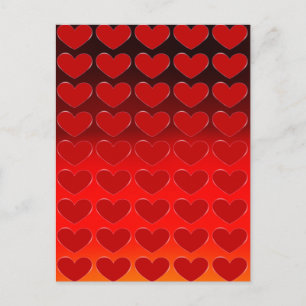 Red Hearts Charming Pop Art Kärlek vykort