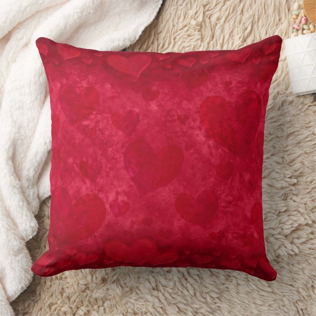 Red Hearts Dekorativ kudde (Filt)