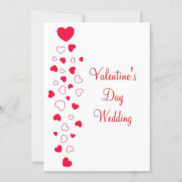 Red Hearts Design Valentines day Bröllop Inbjudningar