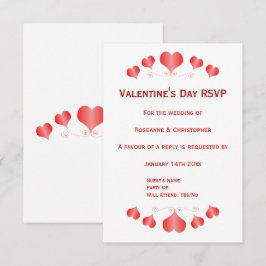 Red Hearts Design Valentines day Bröllop OSA Kort