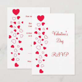 Red Hearts Design Valentines day Bröllop OSA Kort