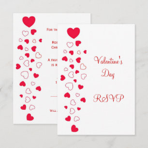 Red Hearts Design Valentines day Bröllop OSA Kort