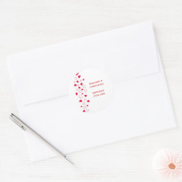 Red Hearts Design Valentines day Bröllop Runt Klistermärke