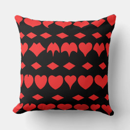 Red Hearts & Diamonds Dekorativ kudde