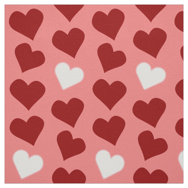 Red Hearts Fabric Red Kärlek Valentines Fabrics Tyg (Provkarta)