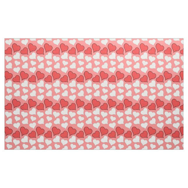 Red Hearts Fabric Red Kärlek Valentines Fabrics Tyg (Yard)