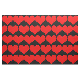 Red Hearts Fabric Tyg