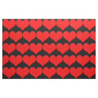 Red Hearts Fabric Tyg