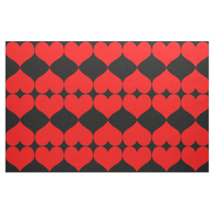 Red Hearts Fabric Tyg