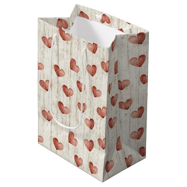 Red Hearts Faux Wood (Framsidan Vinklad)