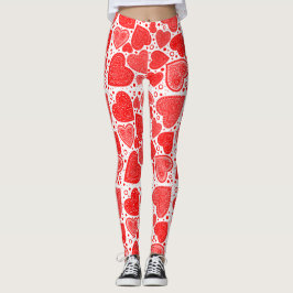 Red Hearts Finare Mönster Leggings