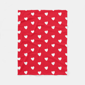 Red Hearts Fleece Blanket
