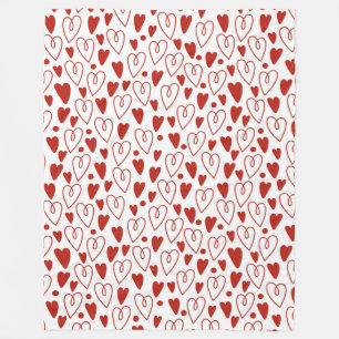 Red Hearts Fleecefilt
