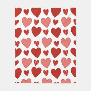 Red Hearts Fleecefilt