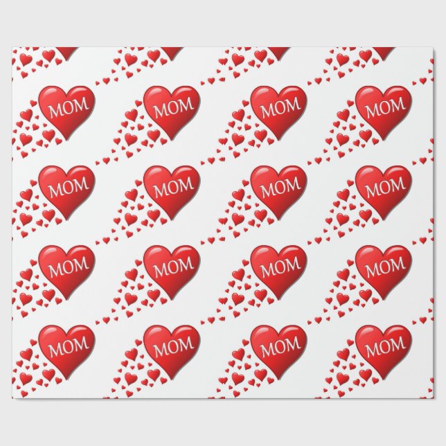 RED HEARTS FOR MAMMA PRESENTPAPPER (Seam)