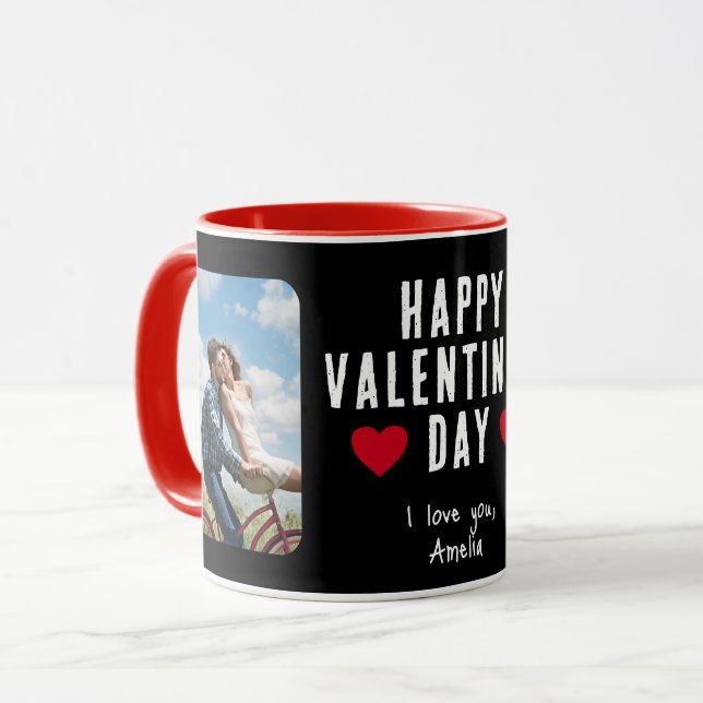 Red Hearts Glad Alla hjärtans dag Boykompis 2 Foto Mugg (Framsida vänster)