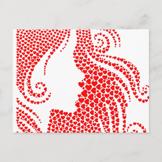 Red Hearts Glad Alla hjärtans dag Vykort (Framsida)