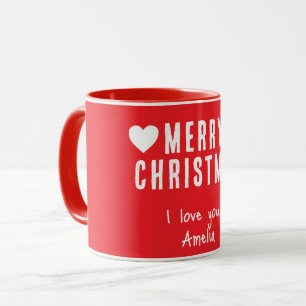 Red Hearts God jul Boykompis Girlkompis Mugg