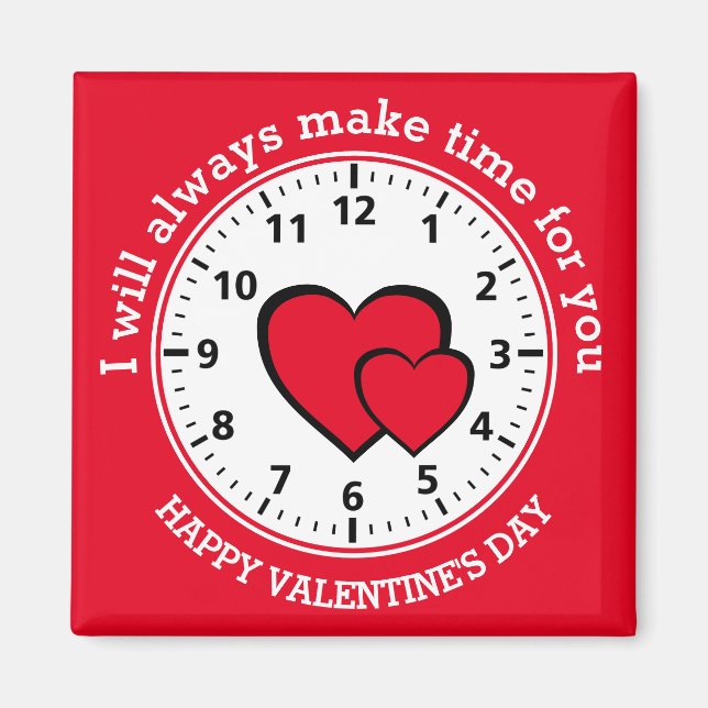 Red Hearts | GÖR ALLTID TID FÖR DIG | Valentine Magnet (Framsidan)