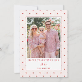 Red Hearts Happy Valentine's Day Photo Card Julkort