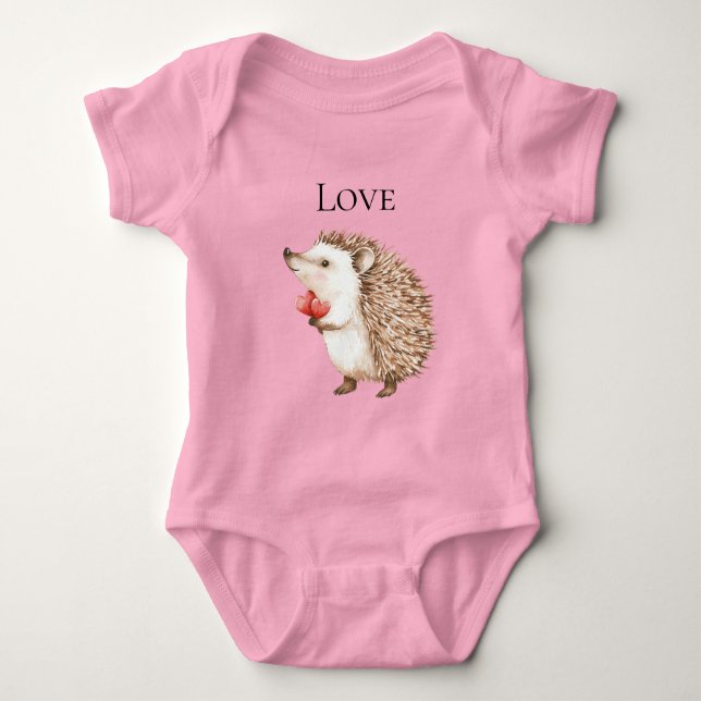 Red Hearts Hedgehog T Shirt (Framsida)