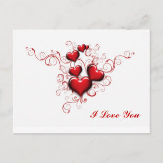 Red Hearts Intertwted, jag Kärlek You Vykort