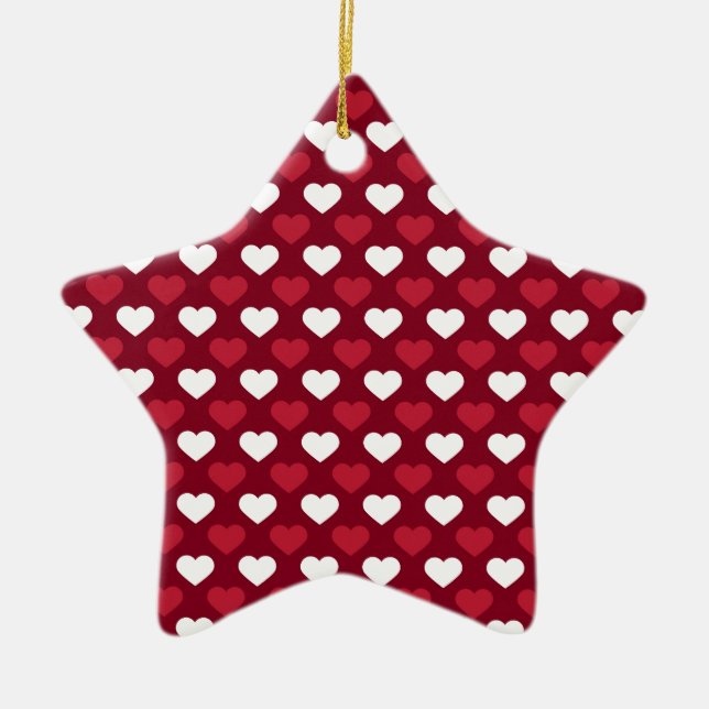 Red Hearts Julgransprydnad Keramik (Framsidan)