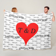 Red Hearts Kärlek Du Kärlek mer Monogram